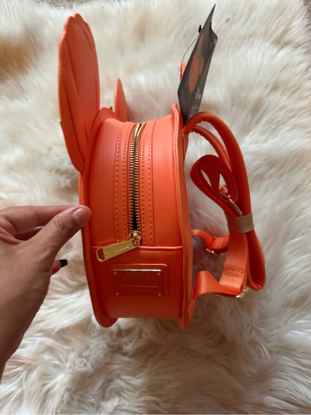 Loungefly Disney Pumpkin Minnie backpack Orange and Green. NEW - Picture 3 of 4